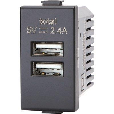 PRESA USB ABM NERO 2 PRESE USB VOLT 5 A 2.4