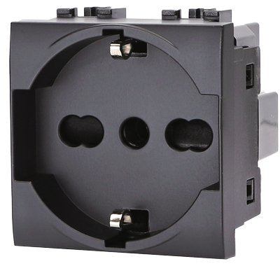 PRESA SCHUKO + SICUREZZA ABL NERO VOLT 250 A 10/16 2P+T