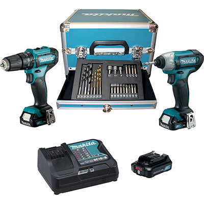TRAPANO AVVIT BATTERIA KIT CLX228SAX2 MAKITA HP333D +TD110D VOLT 12X3 AH 2 +VALIGIA + PZ 24 Immagine principale del prodotto