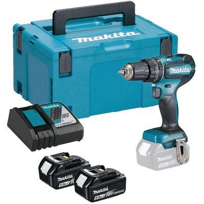TRAPANO AVVIT PERCUS BATTERIA DHP485RTJ MAKITA VOLT 18X2 AH 5,0 + VALIGIA Immagine principale del prodotto