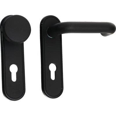 MANIGLIA ANTIPANICO 07070.24 CISA MANIGLIA + POMO FISSO NERO CF=PZ 2 Immagine principale del prodotto