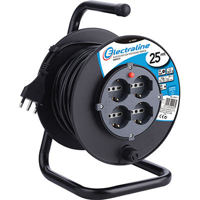 AVVOLGICAVO BRICOLAGE 49027 ELECTRALINE 2P+T 16A BIPASSO SCHUKO X4 N°XMMQ 3X1,5 MT 25 Immagine principale del prodotto