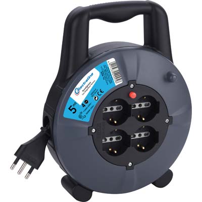 AVVOLGICAVO DOMESTICO ELECTRALINE 2P+T 16A BIPASSO SCHUKO X4 N°XMMQ 3X1,5 MT  5 Immagine principale del prodotto