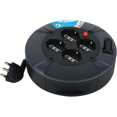 AVVOLGICAVO DOMESTICO ELECTRALINE 2P+T 16A BIPASSO SCHUKO X4 N°XMMQ 3X1,0 MT  4