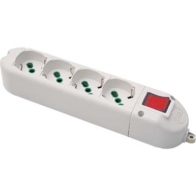 MULTIPRESA - CAVO BIPASSO + SCHUKO + INT.LUM FME BIANCO POSTI 4 2P+T 16A Immagine principale del prodotto