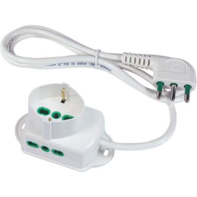 MULTIPRESA BIPASSO + SCHUKO FME BIANCO POSTI 3 2P+T 16A N°XMMQ 3X1,0 MT 1,5 Immagine principale del prodotto