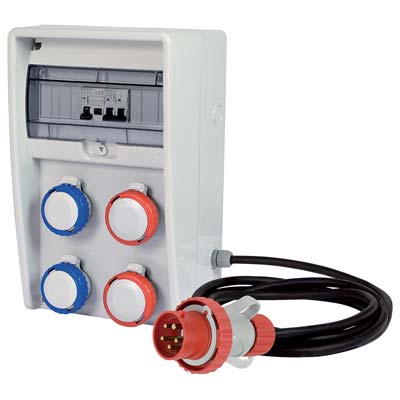 QUADRO DISTRIBUZIONE ROSSO/BLU ULISSE FME PRESE CEE BLU X2+CEE ROSSA X2 MM 204X403 H.MM 177