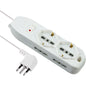 MULTIPRESA BIPASSO + SCHUKO + TERMICO ELECTRALINE BIANCO POSTI 6 2P+T 10A N°XMMQ 3X0,75 MT 2