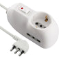 MULTIPRESA BIP. + SCHUKO +TERMICO 620 ELECTRALINE BIANCO POSTI 3 2P+T 10A N°XMMQ 3X0,75 MT 1