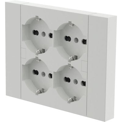 MULTIPRESA PRECOMPOSTA ELECTRALINE BIANCO POSTI 4 BIPASSSO + SCHUKO 2P+T 16A