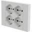 MULTIPRESA PRECOMPOSTA ELECTRALINE BIANCO POSTI 4 BIPASSSO + SCHUKO 2P+T 16A