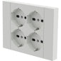 MULTIPRESA PRECOMPOSTA ELECTRALINE BIANCO POSTI 4 BIPASSSO + SCHUKO 2P+T 16A