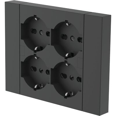 MULTIPRESA PRECOMPOSTA ELECTRALINE NERO POSTI 4 BIPASSSO + SCHUKO 2P+T 16A Immagine principale del prodotto
