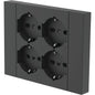 MULTIPRESA PRECOMPOSTA ELECTRALINE NERO POSTI 4 BIPASSSO + SCHUKO 2P+T 16A