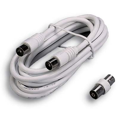 PROLUNGA COASSIALE TV + ADATTATORE FME SPINA DRITTA + PRESA DRITTA MM 9,5 OHM 75 MT 2