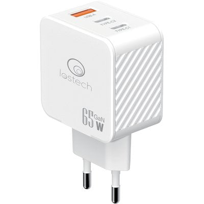 CARICABATTERIA SMARTPHONE RAPIDO LS-NC37 LOSTECH VOLT 230 WATT 65 1 PRESA USB + 2 PRESA TYPE C
