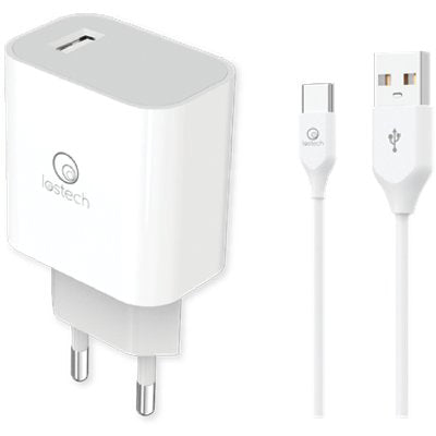 CARICABATTERIA SMARTPHONE RAPIDO LS-N LOSTECH TYPE-C  BIANCO VOLT 220 + CAVO CM 100 Immagine principale del prodotto