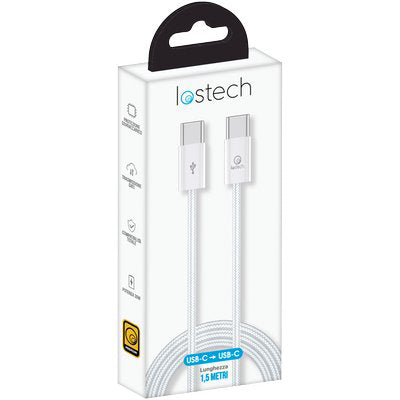 CAVO SMARTPHONE LS-NB0 LOSTECH TYPE-C/TYPE-C COLORE BIANCO CM 150 Immagine principale del prodotto