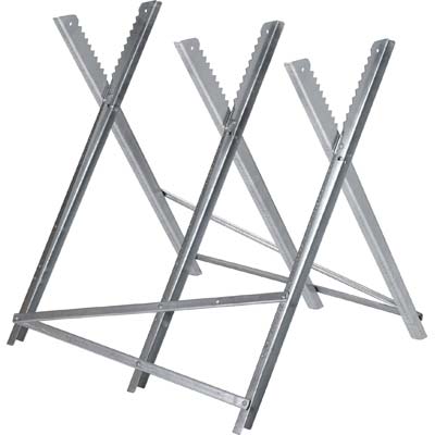 CAVALLETTO TAGLIO LEGNA EFFE ACCIAIO ZINC. CM 79X80 MAX KG.150