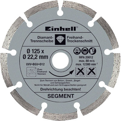 DISCO X SCANALATORE MURO TH-MA 1300 EINHELL A SETTORE MM 125 F.MM 22,2