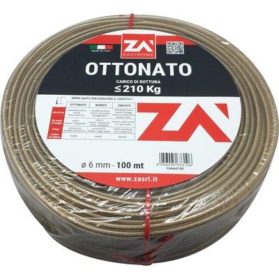 CAVETTO ACCIAIO OTTONATO TRASPARENTE MM 5,0 MT 100