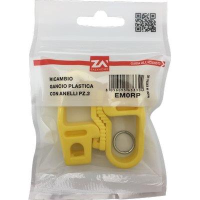 GANCIO PLASTICA X CORDA ELASTICA MM 6/8 CF=PZ 2