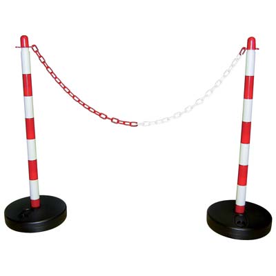 COLONNINA SEGNALETICA PLT BIANCO/ROSSO H.CM 90 BASE A RIEMPIRE Immagine principale del prodotto