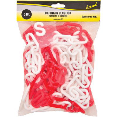 CATENA SEGNALETICA HAND PLT BIANCO/ROSSO D.MM 8 MT  5