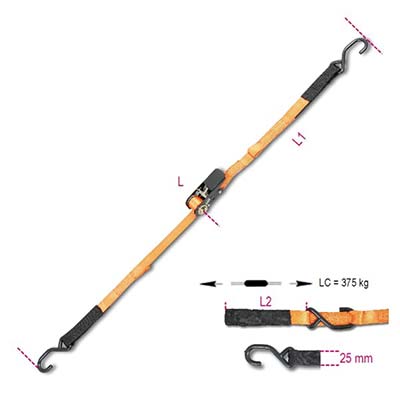 CINGHIA A TRAZIONE 2 GANCI + CRIC 8188CG ROBUR L.MT 3 H.MM 25 KG 400 Immagine principale del prodotto