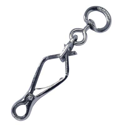 MOSCHETTONE X GUINZAGLIO A PINZA NICHELATO KONG L.MM 60+1/2