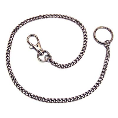 PORTACHIAVE MOSCHETTONE MINI + CATENELLA ZAMA NICHELATA + ANELLO CM 47 Immagine principale del prodotto