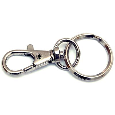 MOSCHETTONE PORTACHIAVE MINI PRONTY ZAMA NICHELATA + GIVOLARE+ANELLO MM 45