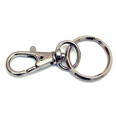 MOSCHETTONE PORTACHIAVE MINI ZAMA NICHELATA + GIVOLARE+ANELLO MM 45 Immagine principale del prodotto