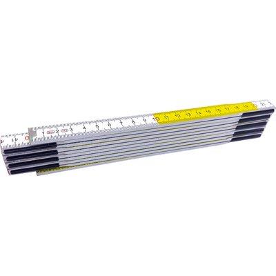 DOPPIOMETRO LEGNO WORKIT BIANCO/GIALLO DECIMETRI ROSSI MT 2