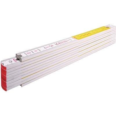 DOPPIOMETRO LEGNO 717 STABILA BIANCO/GIALLO DECIMETRI ROSSI MT 2 Immagine principale del prodotto