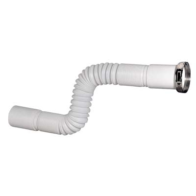 CANOTTO PP FLESSIBILE + GHIERA BIANCO MM 40X1"1/2 CM 30/80 Immagine principale del prodotto