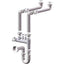 SIFONE PP SALVASPAZIO 2 VASCHE + 2 ATTACCHI BIANCO MM 40 1"1/2