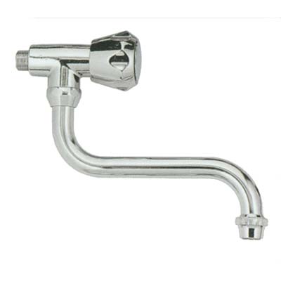 RUBINETTO A VITE LAVELLO A PARETE OTTONE CROMATO 1/2M