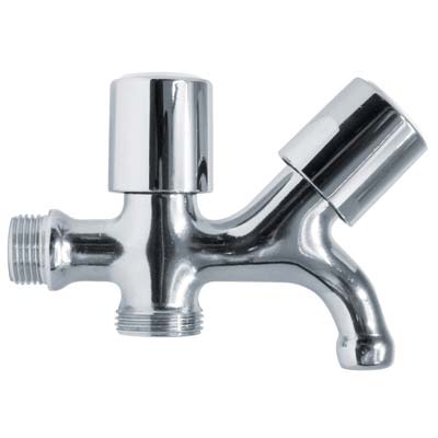 DOPPIO RUBINETTO A VITE X LAVATRICE 220 ITAP OTTONE CROMATO 1/2MX3/4M Immagine principale del prodotto