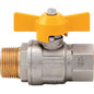 VALVOLA SFERA GAS + FARFALLA MF 069 ITAP OTTONE NICHELATO 1"MF