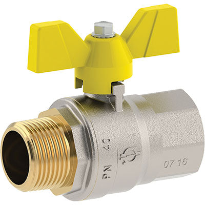 VALVOLA SFERA GAS + FARFALLA MF FUTURGAS FIV OTTONE NICHELATO 1/2MF Immagine principale del prodotto