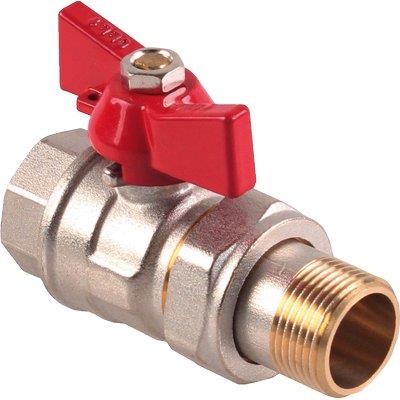 VALVOLA SFERA MF FARFALLA+BOCCHETTONE STARS OTTONE NICHELATO 3/4"MF