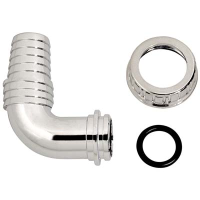 PORTAGOMMA CURVO + GHIERA SCARICO LAVATRICE PP CROMATO MM 17/22X1"F Immagine principale del prodotto