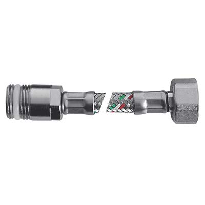FLESSIBILE FLEXCORE MF PROLUNGATO PARIGI INOX 304/PE-RT + GUARNIZIONE 1/2MF CM 35