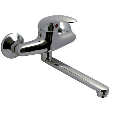 MISCELATORE LAVELLO A PARETE START H25 CROLLA OTTONE CROMATO