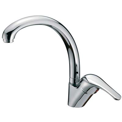 MISCELATORE LAVELLO CANNA ALTA CROLLA OTTONE CROMATO Immagine principale del prodotto