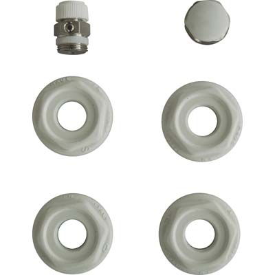 KIT MONTAGGIO RADIATORE 4 RIDUZIONI + TAPPO + VALVOLA SFIATO Immagine principale del prodotto