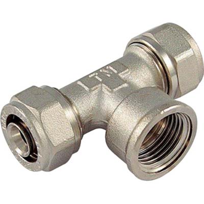 TEE MULTISTRATO FILETTO FEMMINA BAMPI OTTONE MM 20X1/2 Immagine principale del prodotto