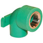 GOMITO PPR A SALDARE 90° F.FEMMINA + STAFFA VERDE/OTTONE MM 20X1/2F