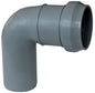 CURVA SCARICO IDRICO AD INNESTO PP GRIGIO MM 90 15°
